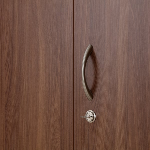 NODELAND Wardrobe with 3 doors, medium brown, 120x52x202 cm