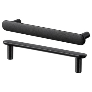 Two black NYDALA handles, cylindrical, coated in epoxy, arranged diagonally.