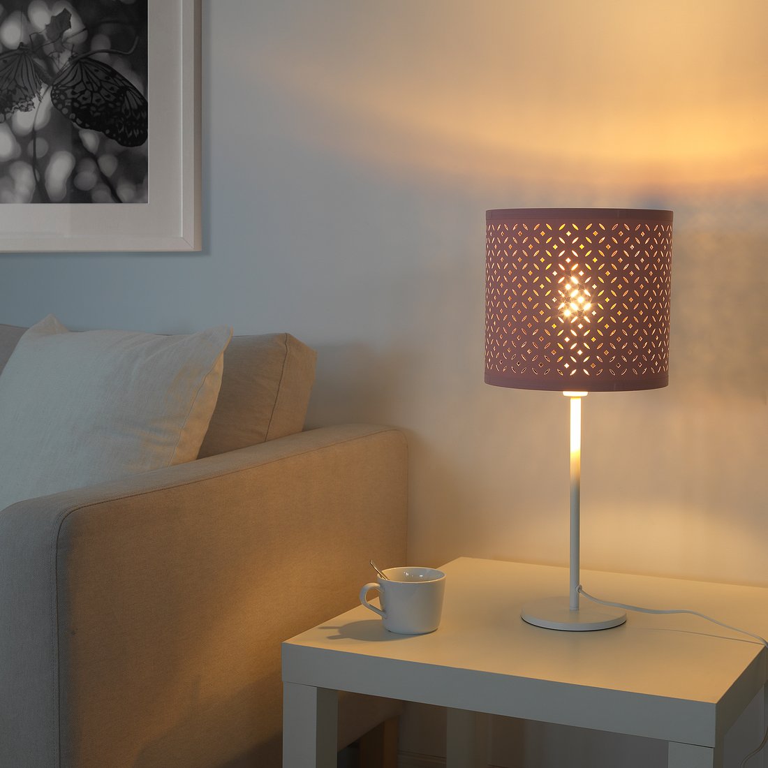 NYMÖ Lamp shade pink, brasscolour IKEA