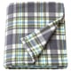 ODENSLÄTA plaid throw blanket - grey, green, white chequered pattern - 100% recycled polyester.