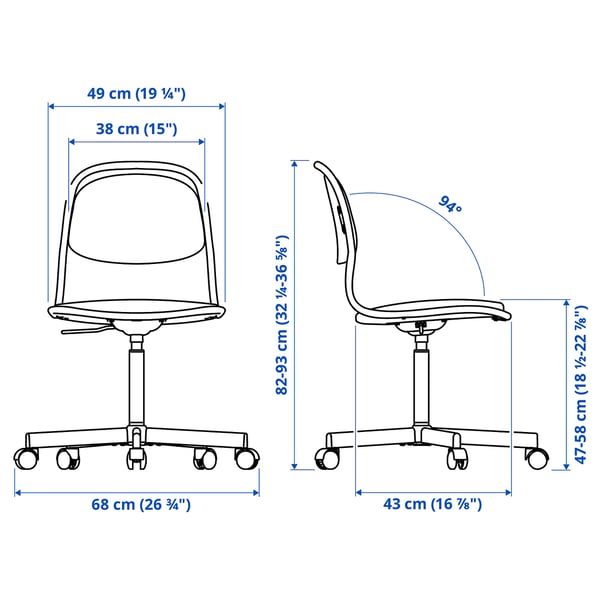 ÖRFJÄLL Swivel chair, white/Vissle light grey