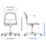 ÖRFJÄLL Swivel chair, white/Vissle light grey
