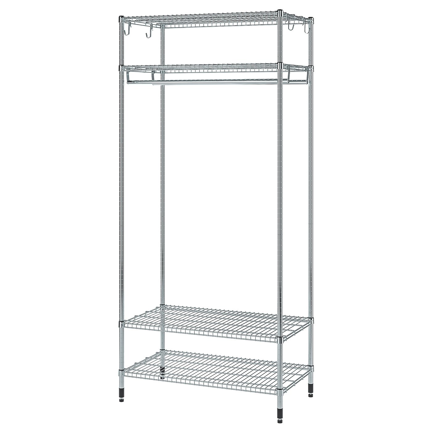 OMAR Shelving unit with clothes rail, galvanised, 92x50x201 cm (36 1/4x19 5/8x79 1/8 ")
