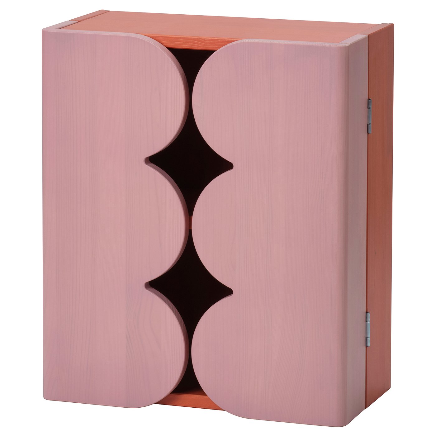 OMMJÄNGE cabinet w 2 doors and 1 shelf, pink orange/stained, 38x45