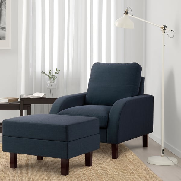 ORMARYD Footstool, dark blue