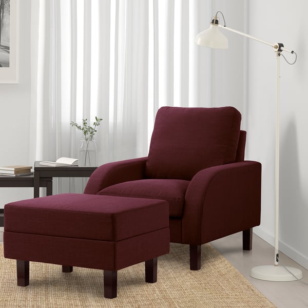 ORMARYD Footstool, dark red