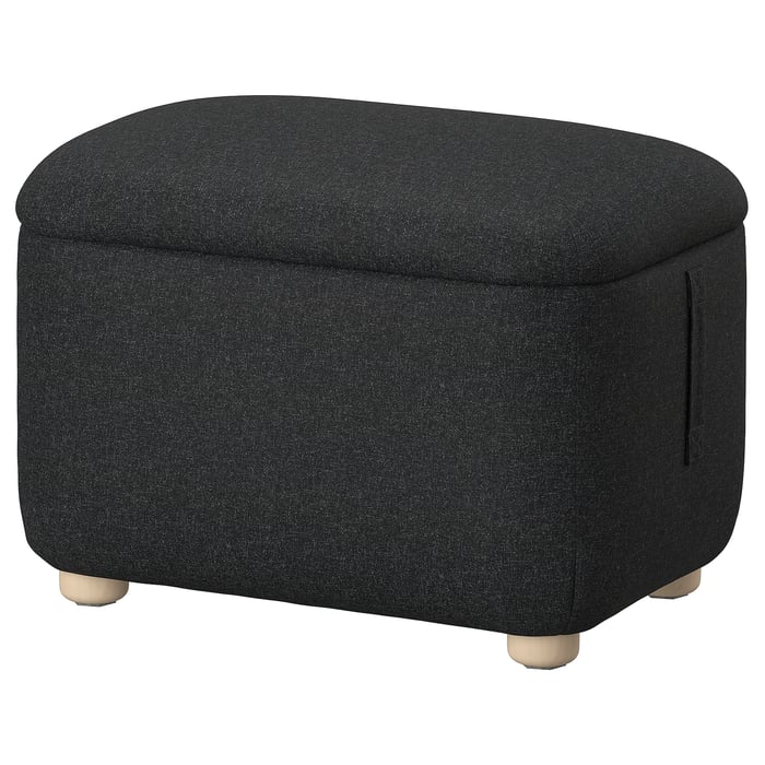 OSKARSHAMN footstool with storage, Gunnared blackgrey IKEA
