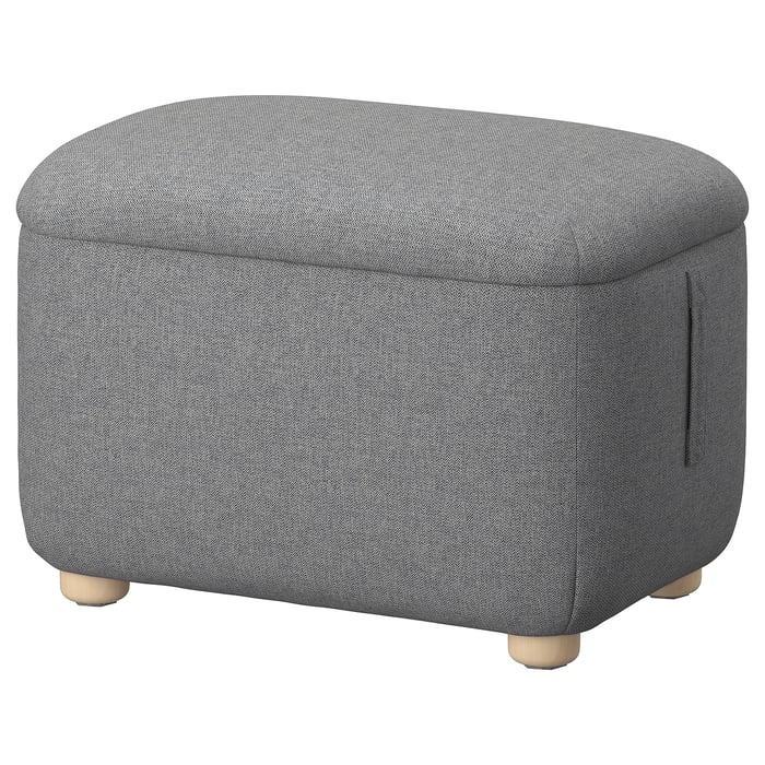 OSKARSHAMN wing chair with footstool, Tibbleby beige/grey IKEA