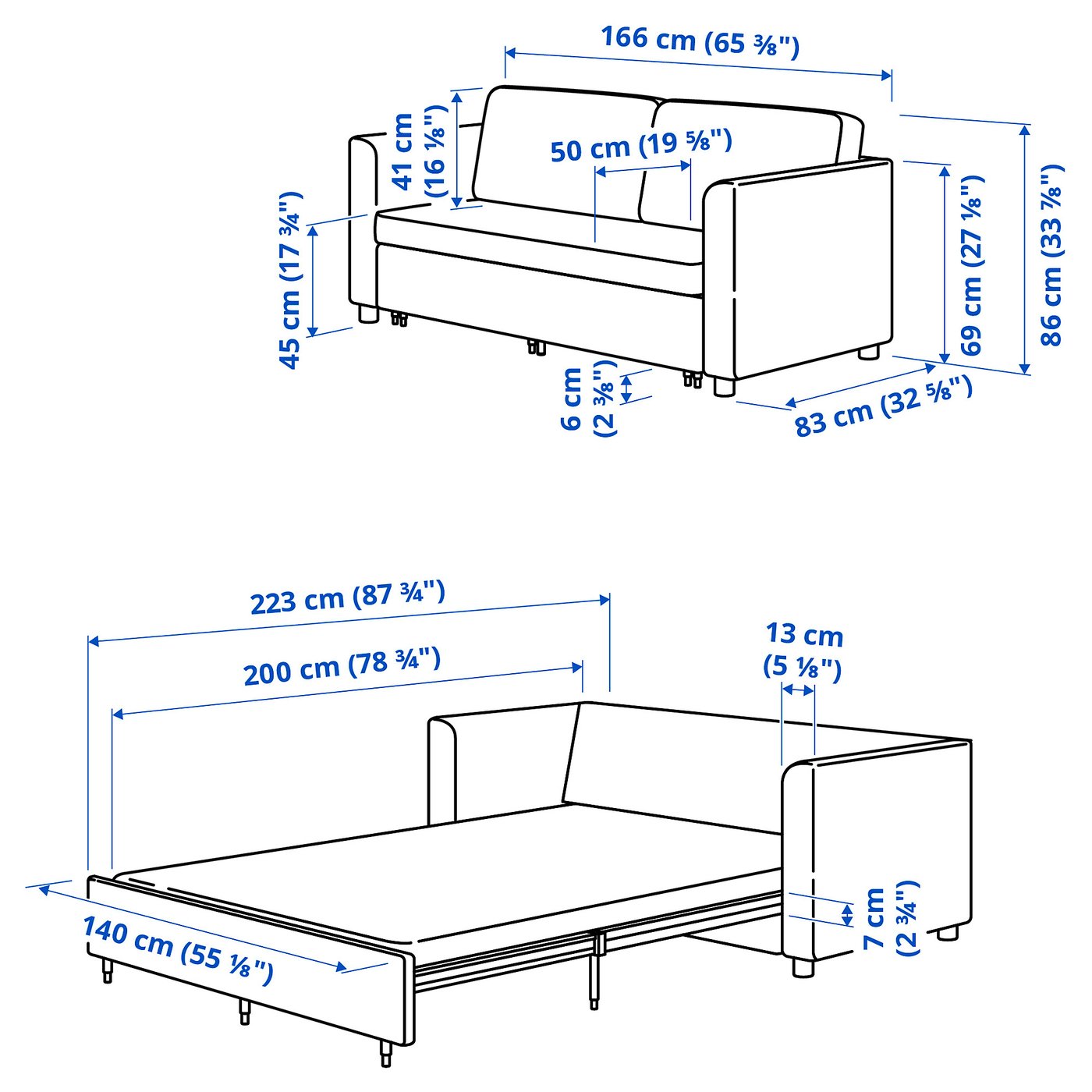 PÄRUP 2-seat sofa-bed, Gunnared dark grey - IKEA