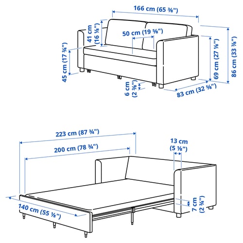 Illustration with measurements for the product: PÄRUP.