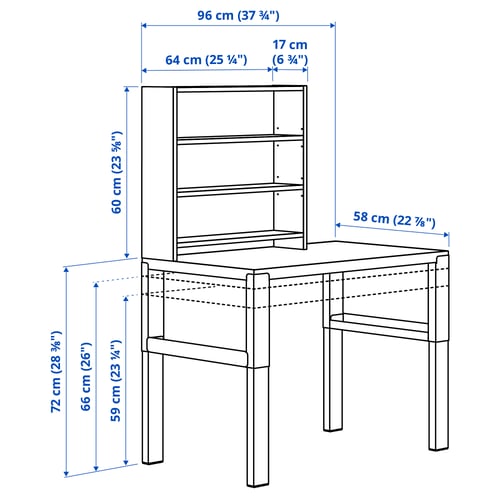 Illustration with measurements for the product: PÅHL.