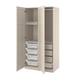 PAX / BERGSBO Wardrobe combination, grey-beige/grey-beige, 100x60x201 cm