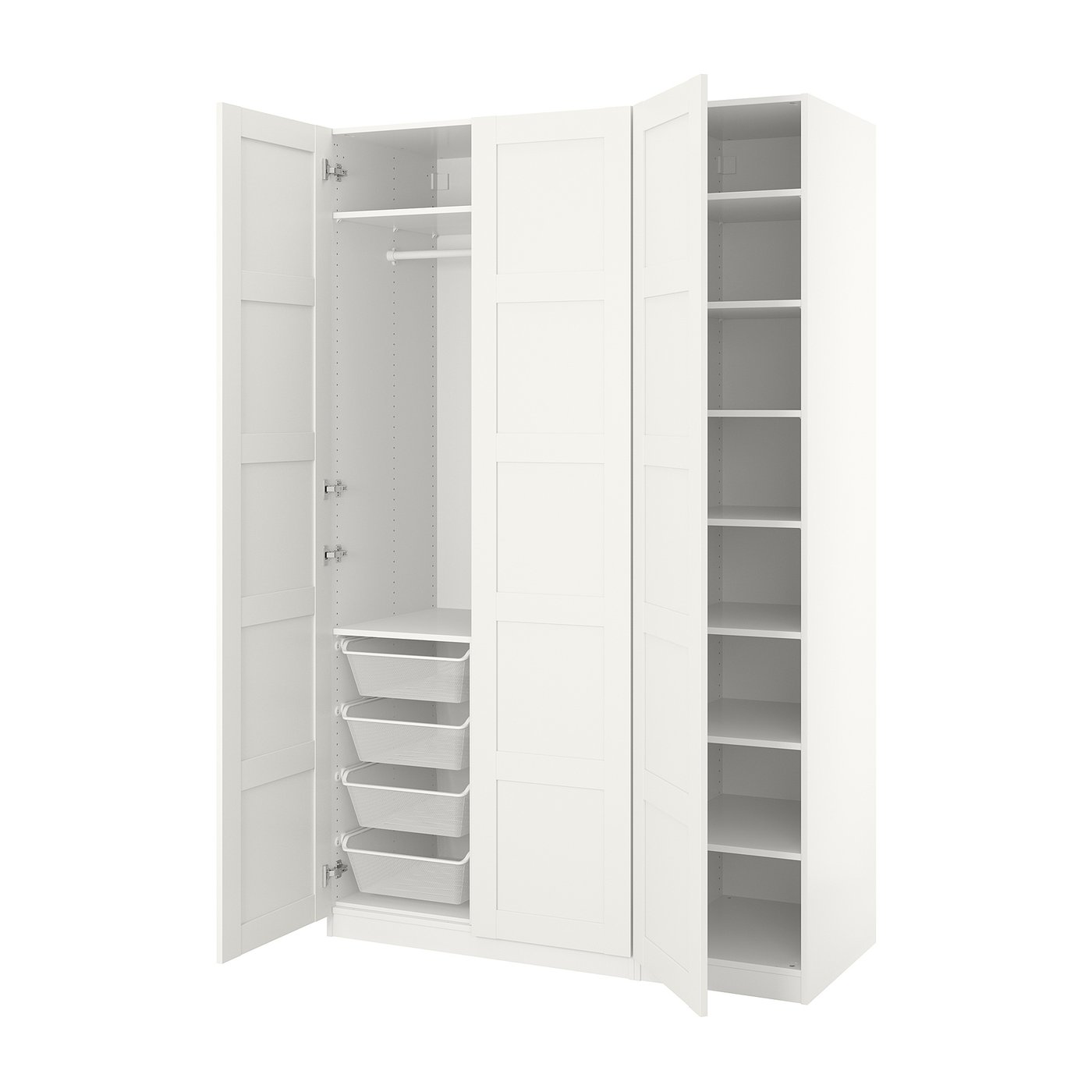 PAX / BERGSBO wardrobe, white/white, 150x60x236 cm (59x235/8x931/8
