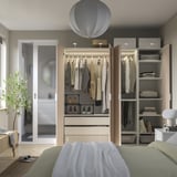 PAX / FARDAL Wardrobe combination, white/high-gloss light orange, 200x60x201 cm