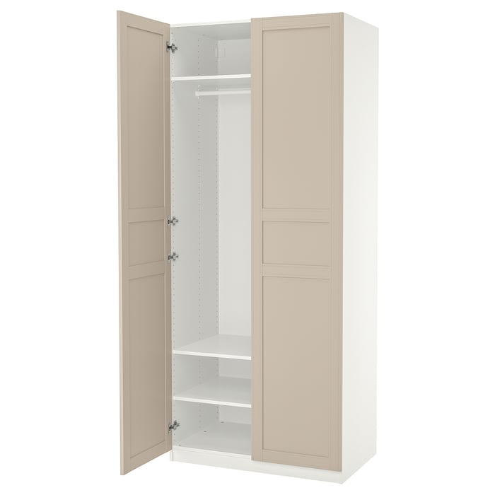 PAX / FLISBERGET Wardrobe, light beige, 100x60x236 cm (393/8x235/8x931