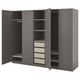 Option: PAX / FORSAND Wardrobe combination, dark grey grey-beige/dark grey, 250x60x201 cm