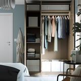 PAX / FORSAND Wardrobe combination, grey-beige/grey-beige, 150x60x236 cm