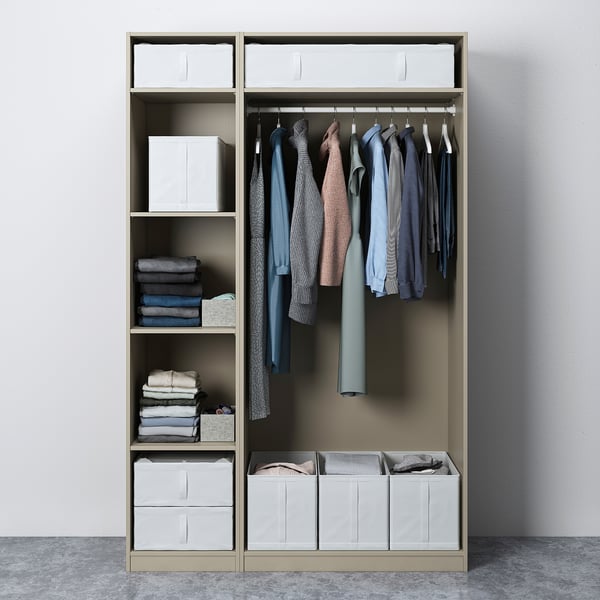 PAX / FORSAND Wardrobe combination, grey-beige/grey-beige, 150x60x236 cm