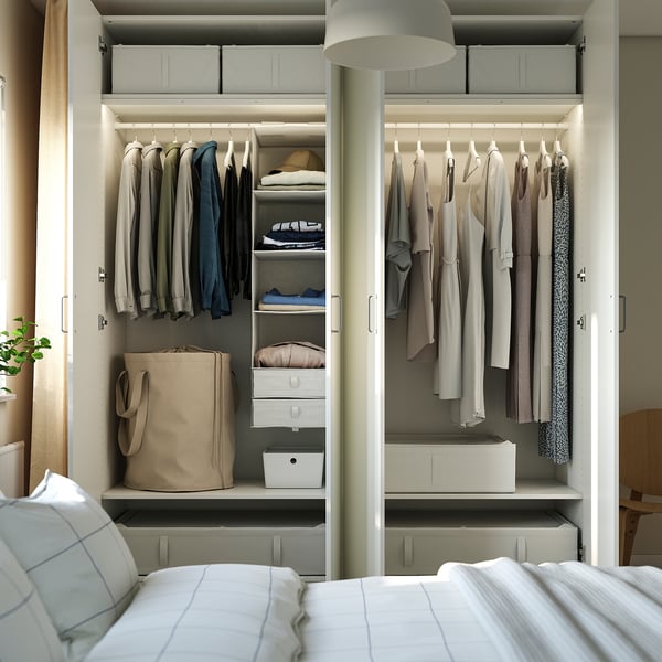 PAX / FORSAND Wardrobe, white/white, 200x60x236 cm