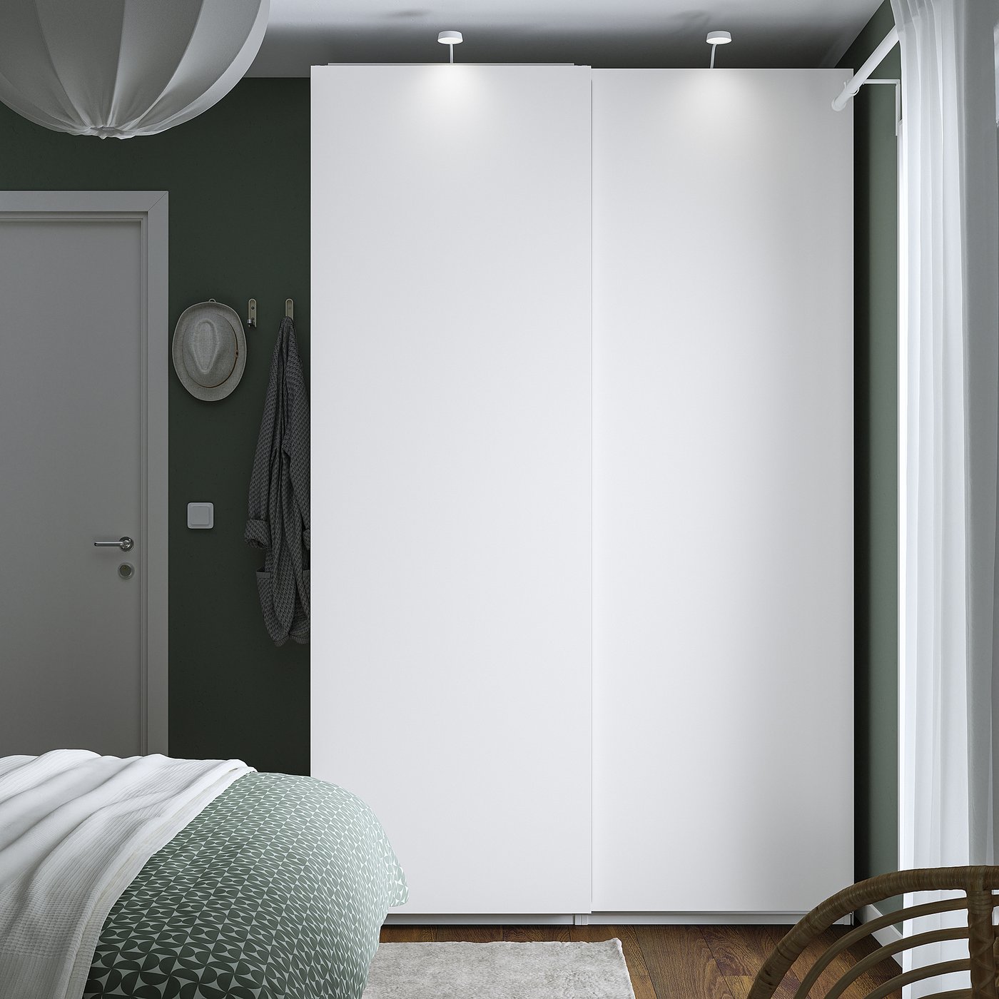 PAX / HASVIK wardrobe combination, white/white, 150x66x236 cm