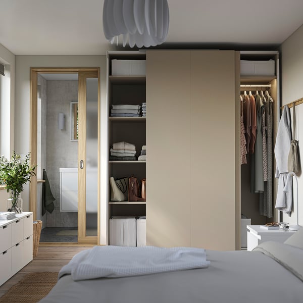 PAX / HASVIK Wardrobe, grey-beige/grey-beige, 200x66x236 cm