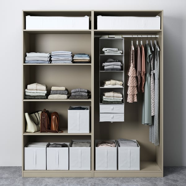 PAX / HASVIK Wardrobe, grey-beige/grey-beige, 200x66x236 cm