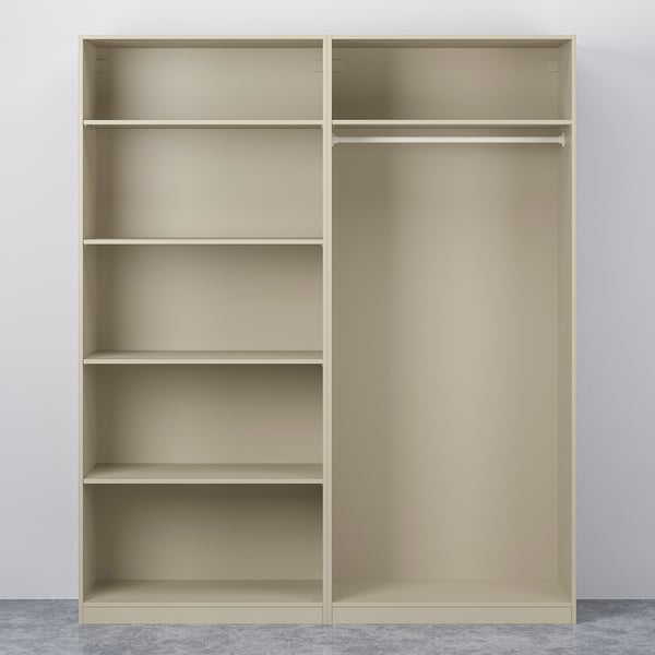 PAX / HASVIK Wardrobe, grey-beige/grey-beige, 200x66x236 cm