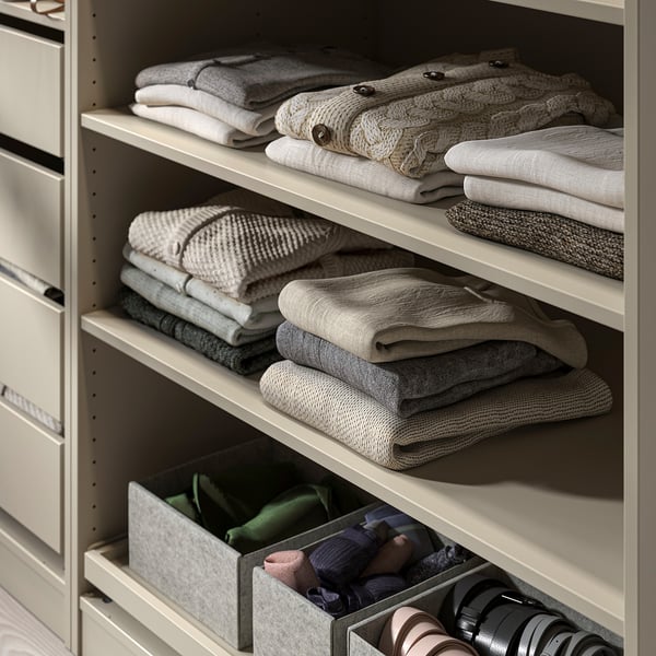 PAX / HASVIK Wardrobe, grey-beige/grey-beige, 200x66x236 cm