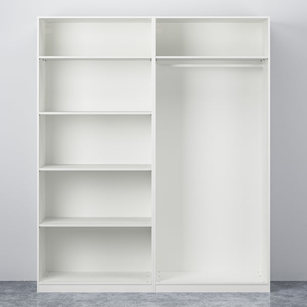 PAX / HASVIK Wardrobe, white/white, 200x66x236 cm