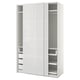 PAX / HOKKSUND wardrobe combination, white/high-gloss light grey ...