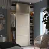 PAX / MEHAMN Wardrobe combination, grey-beige/double sided grey-beige, 150x66x236 cm