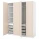 Option: PAX / REINSVOLL Wardrobe combination, white/grey-beige, 200x60x236 cm