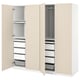 Option: PAX / REINSVOLL Wardrobe combination, white/grey-beige, 200x60x201 cm