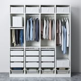 PAX / REINSVOLL Wardrobe combination, white/grey-beige, 200x60x236 cm