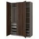 PAX / STORKLINTA Wardrobe combination, dark grey/dark brown stained oak effect, 150x60x236 cm