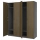 PAX / TONSTAD Wardrobe combination, dark grey/brown stained oak veneer, 200x60x236 cm