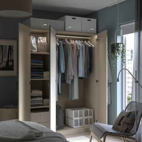 PAX Wardrobe frame, grey-beige, 50x58x201 cm