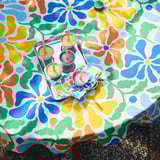 PILLERSTARR Tablecloth, multicolour round, 150 cm