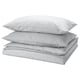 PILTANDVINGE Duvet cover and 2 pillowcases, grey, 240x220/50x80 cm