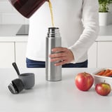 PINCETTFISK Steel vacuum flask, silver-colour, 0.5 l