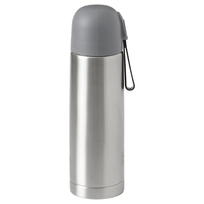 PINCETTFISK Steel vacuum flask, silver-colour, 0.5 l