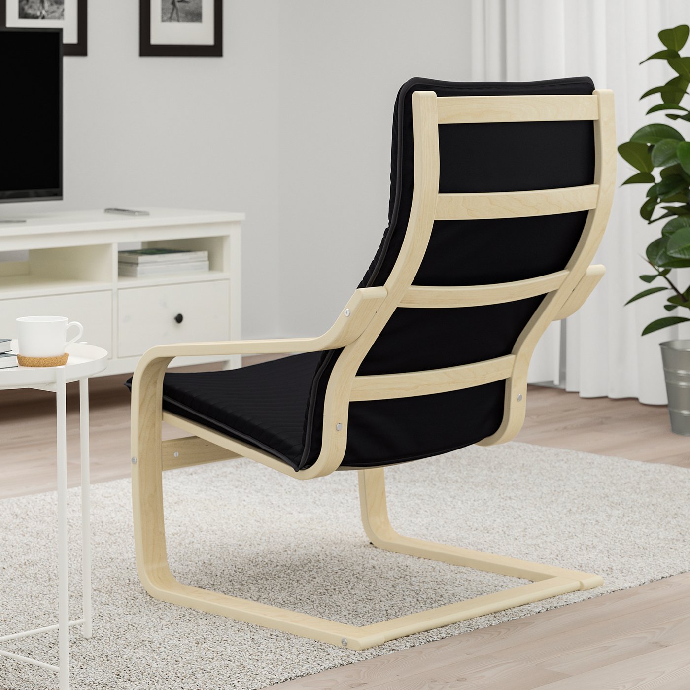 POÄNG armchair, birch veneer/Knisa black - IKEA