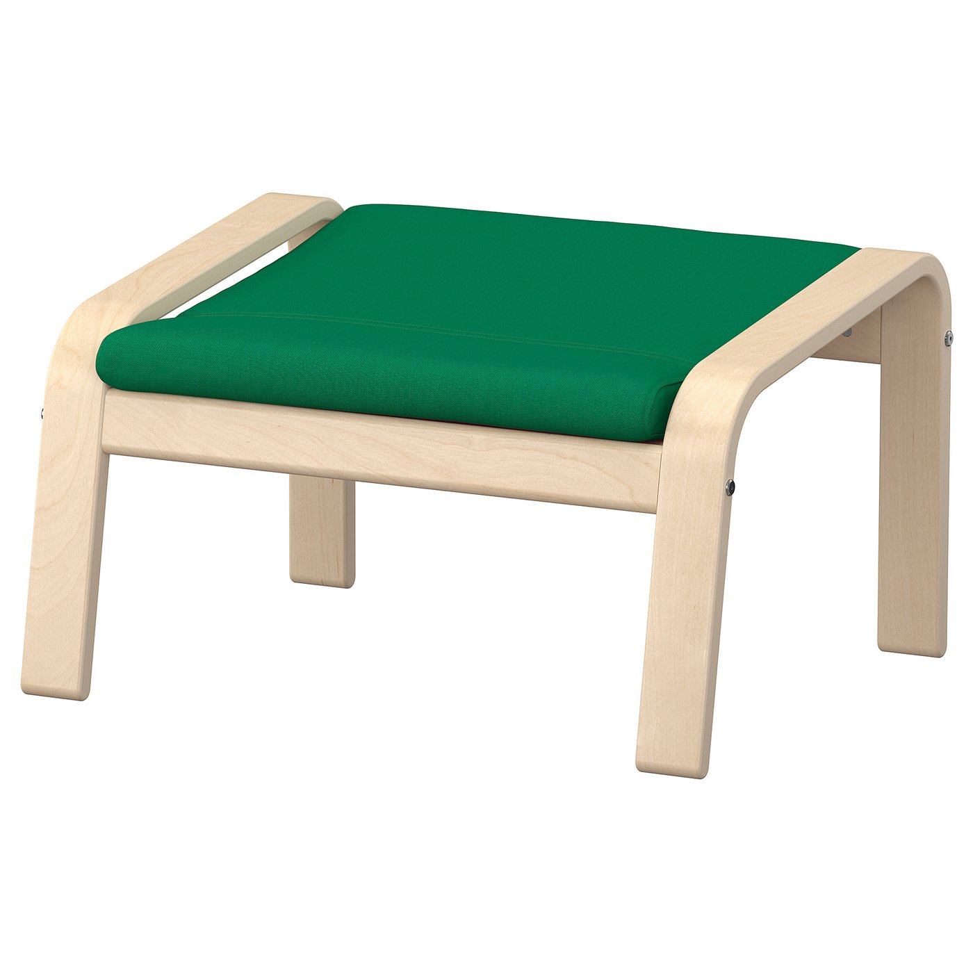POÄNG Footstool, birch veneer/Vissle deep green