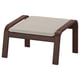 POÄNG Footstool, brown/Knisa light beige