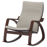 POÄNG Rocking-chair, brown/Knisa light beige