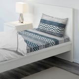 PROVINSROS Flat sheet and pillowcase, white/blue, 150x260/50x80 cm