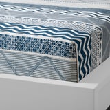 PROVINSROS Flat sheet and pillowcase, white/blue, 150x260/50x80 cm