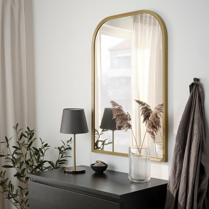 RÅMEBO mirror, goldcolour, 63x90 cm (243/4x353/8") IKEA