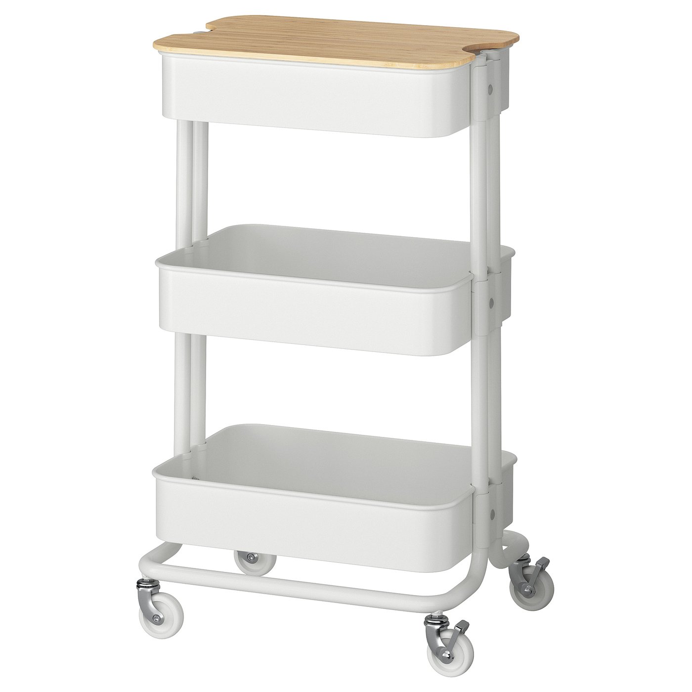 RÅSKOG / NORRÅVA Trolley with lid, white, 35x45x77 cm (13 3/4x17 3/4x30 3/8 ")