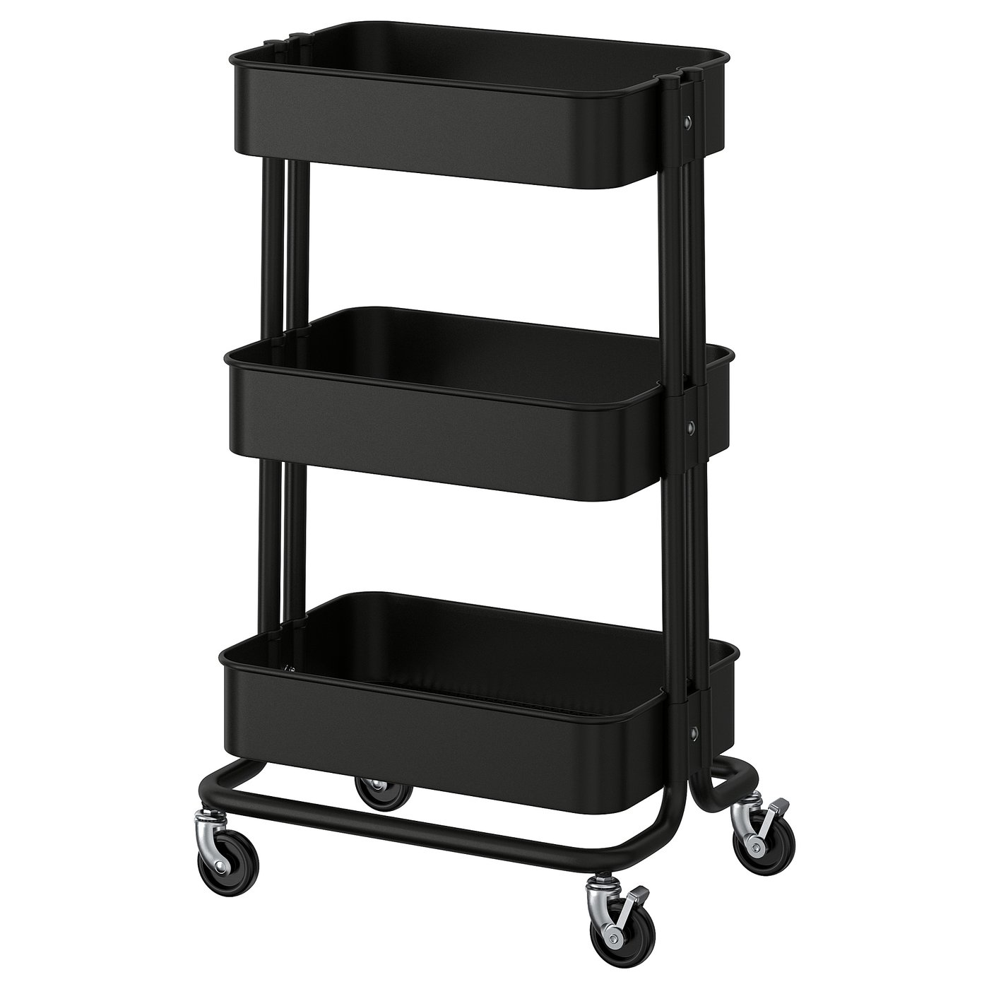RÅSKOG Trolley, black, 35x45x77 cm (13 3/4x17 3/4x30 3/8 ")